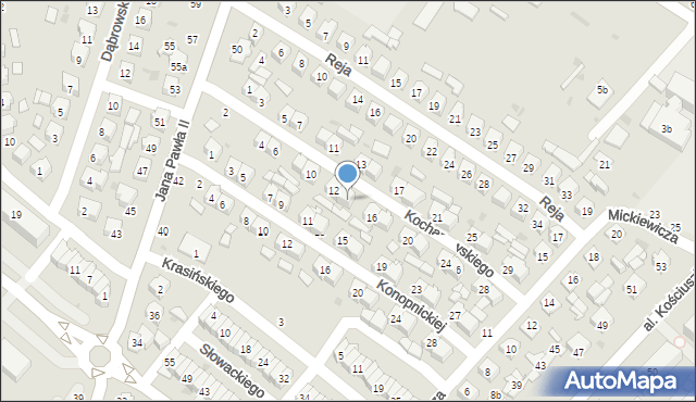 Łuków, Kochanowskiego Jana, 14, mapa Łuków