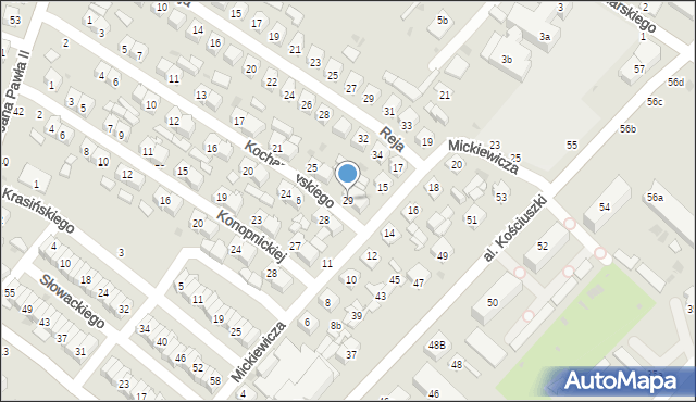 Łuków, Kochanowskiego Jana, 29, mapa Łuków