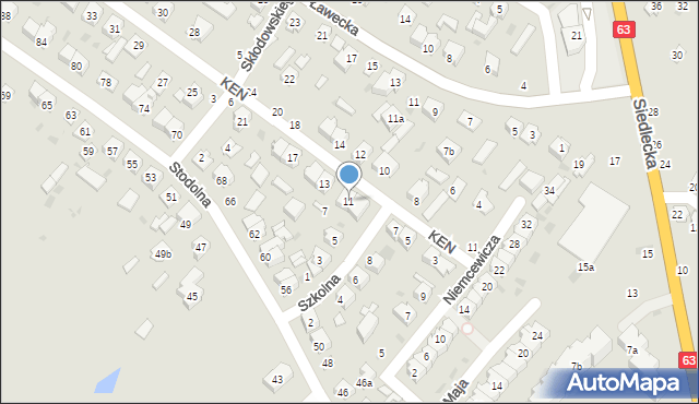 Łuków, Komisji Edukacji Narodowej, 11, mapa Łuków