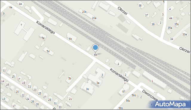 Łuków, Konarskiego Stanisława, 6A, mapa Łuków