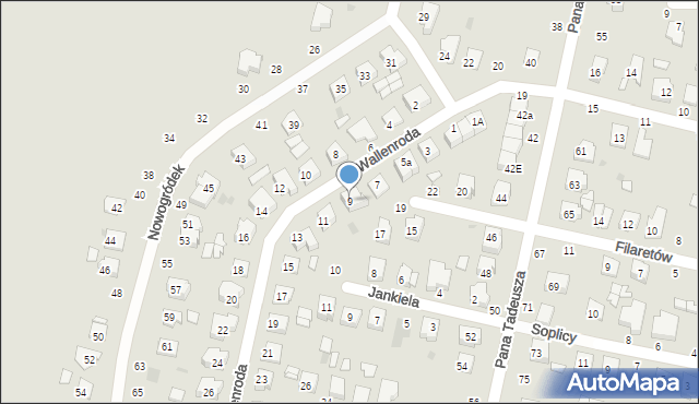 Łuków, Konrada Wallenroda, 9, mapa Łuków