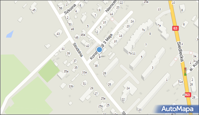 Łuków, Konstytucji 3 Maja, 4, mapa Łuków