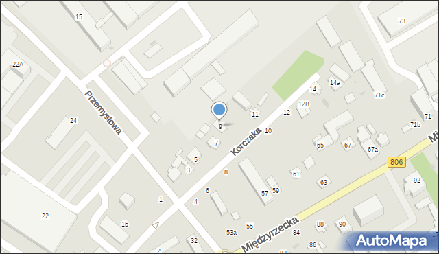 Łuków, Korczaka Janusza, 9, mapa Łuków