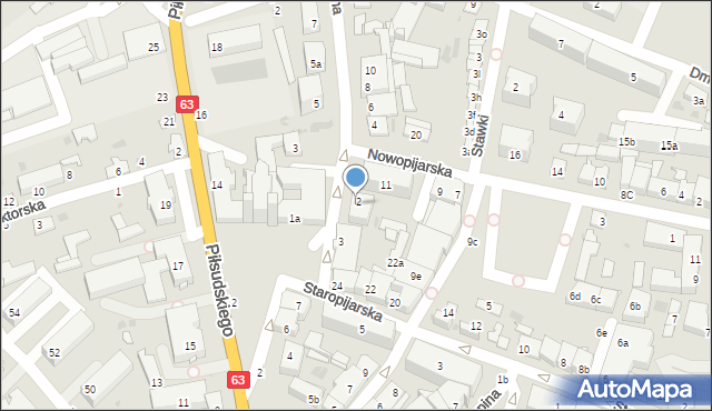 Łuków, Kościelna, 2a, mapa Łuków