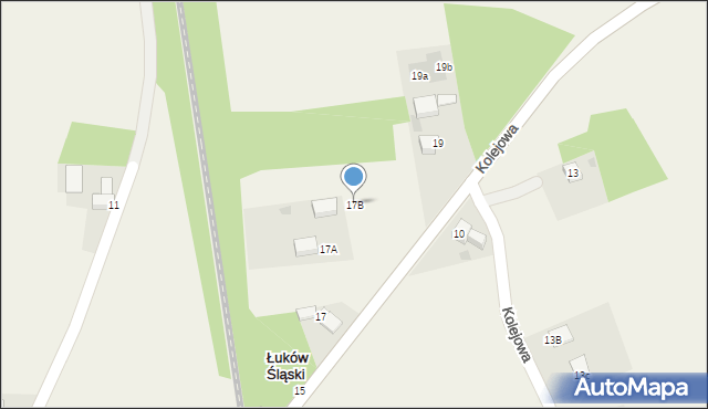 Łuków Śląski, Kolejowa, 17B, mapa Łuków Śląski