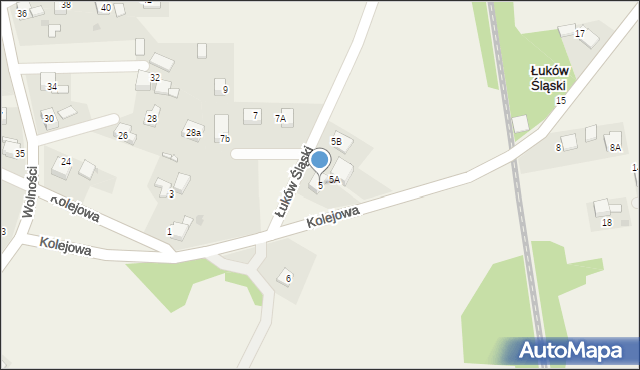 Łuków Śląski, Kolejowa, 5, mapa Łuków Śląski