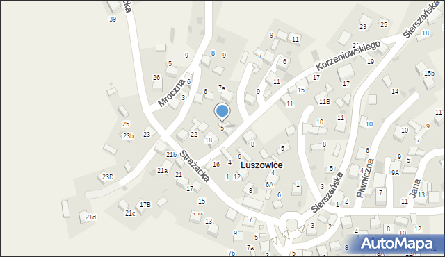 Luszowice, Korzeniowskiego Józefa Konrada, 5, mapa Luszowice