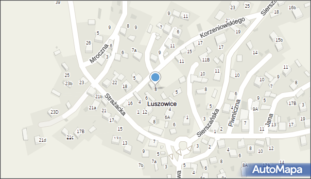 Luszowice, Korzeniowskiego Józefa Konrada, 8, mapa Luszowice