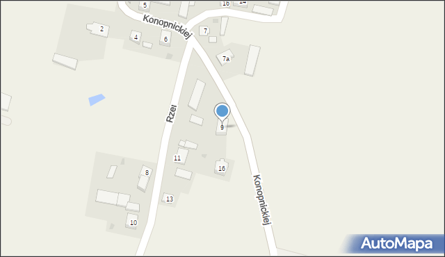 Lutocin, Konopnickiej Marii, 9, mapa Lutocin