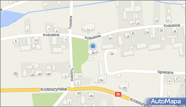 Lutogniew, Kościelna, 14, mapa Lutogniew