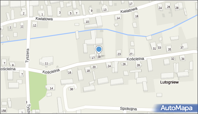 Lutogniew, Kościelna, 19, mapa Lutogniew