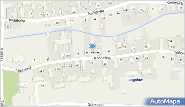 Lutogniew, Kościelna, 25, mapa Lutogniew