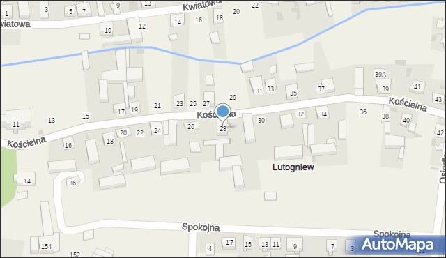 Lutogniew, Kościelna, 28, mapa Lutogniew