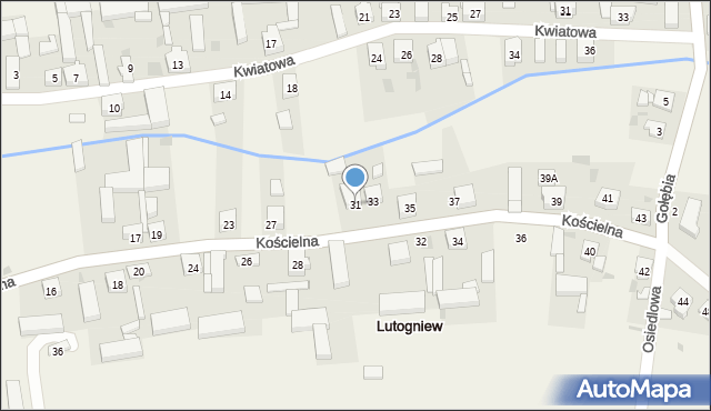Lutogniew, Kościelna, 31, mapa Lutogniew