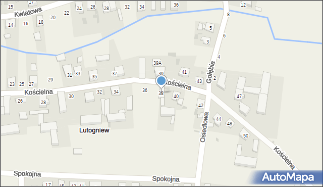 Lutogniew, Kościelna, 38, mapa Lutogniew
