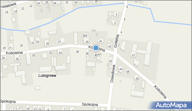 Lutogniew, Kościelna, 40, mapa Lutogniew
