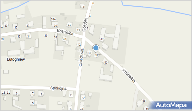 Lutogniew, Kościelna, 48, mapa Lutogniew