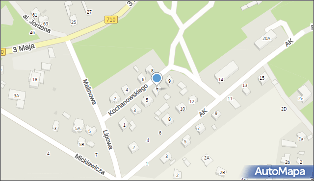 Lutomiersk, Kochanowskiego Jana, 7, mapa Lutomiersk