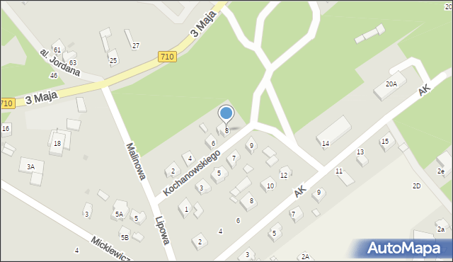 Lutomiersk, Kochanowskiego Jana, 8, mapa Lutomiersk