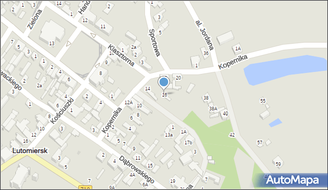 Lutomiersk, Kopernika Mikołaja, 16, mapa Lutomiersk