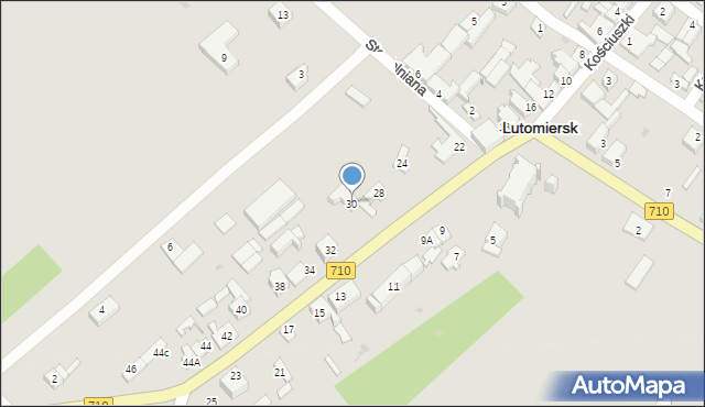 Lutomiersk, Kościuszki Tadeusza, gen., 30, mapa Lutomiersk