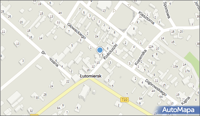 Lutomiersk, Kościuszki Tadeusza, gen., 8A, mapa Lutomiersk