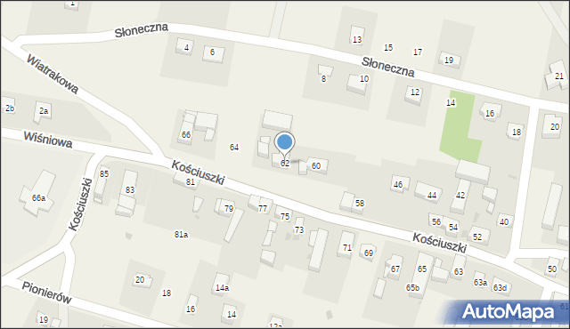 Lutynia, Kościuszki Tadeusza, gen., 62, mapa Lutynia