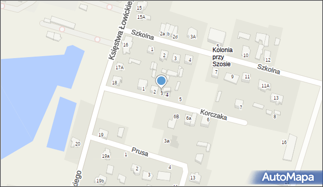 Łyszkowice, Korczaka Janusza, 3, mapa Łyszkowice