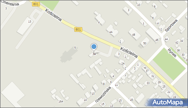Maciejowice, Kościelna, 3a, mapa Maciejowice