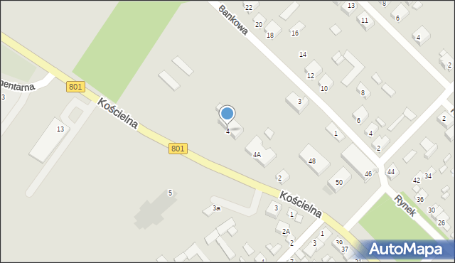 Maciejowice, Kościelna, 4, mapa Maciejowice