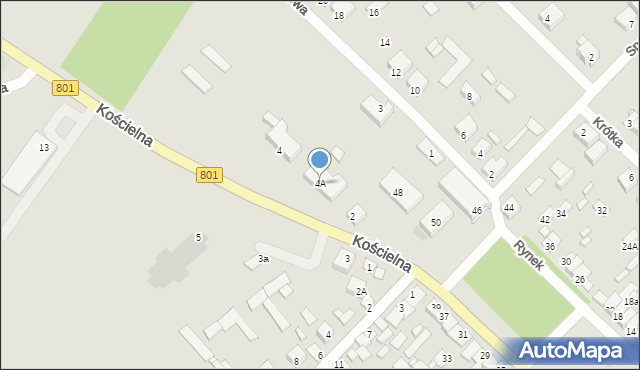 Maciejowice, Kościelna, 4A, mapa Maciejowice