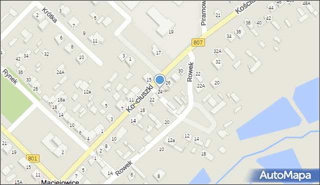 Maciejowice, Kościuszki Tadeusza, gen., 24, mapa Maciejowice