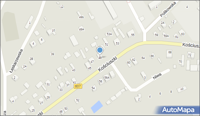 Maciejowice, Kościuszki Tadeusza, gen., 49, mapa Maciejowice