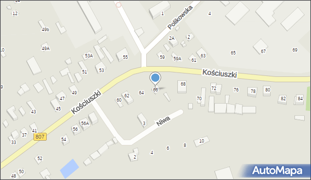 Maciejowice, Kościuszki Tadeusza, gen., 66, mapa Maciejowice