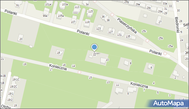 Magdalenka, Konieczna, 12, mapa Magdalenka