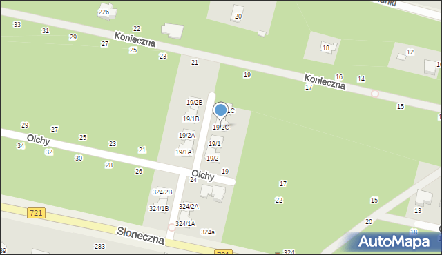 Magdalenka, Konieczna, 19/2C, mapa Magdalenka