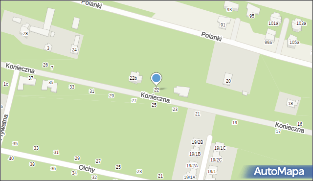 Magdalenka, Konieczna, 22, mapa Magdalenka