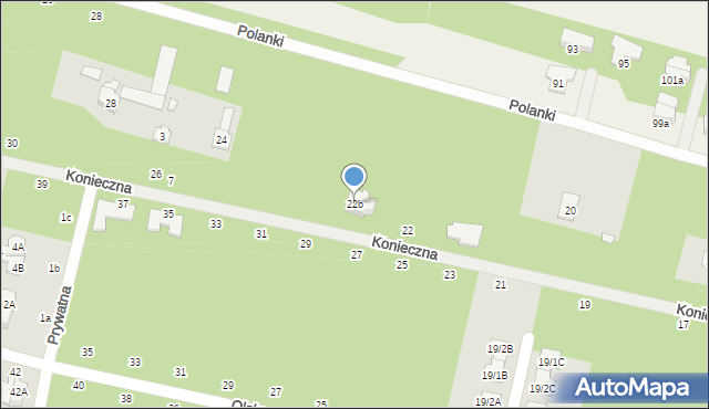 Magdalenka, Konieczna, 22b, mapa Magdalenka
