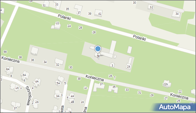 Magdalenka, Konieczna, 28, mapa Magdalenka