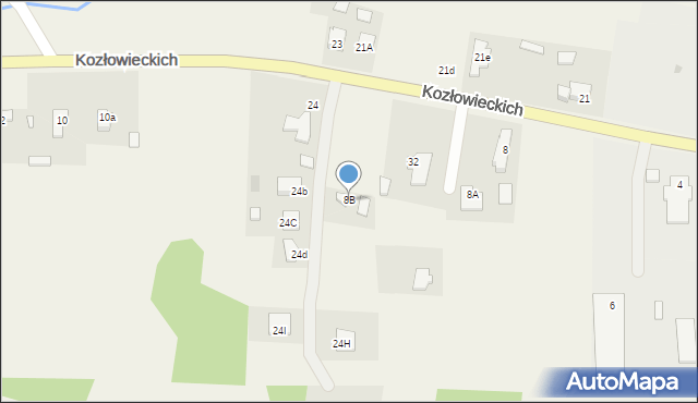 Majdan Królewski, Kozłowieckich, 8B, mapa Majdan Królewski