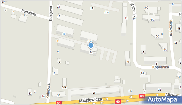 Maków Mazowiecki, Kolejowa, 8a, mapa Maków Mazowiecki