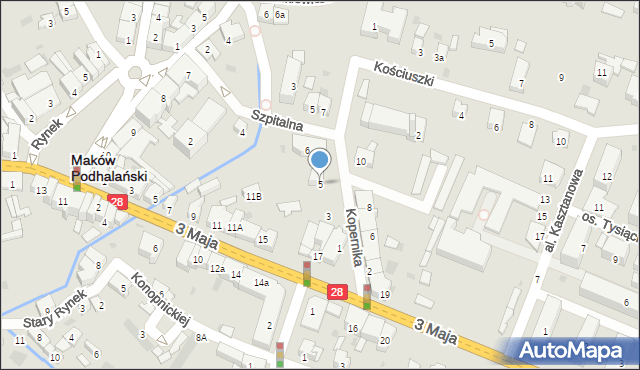 Maków Podhalański, Kopernika Mikołaja, 5, mapa Maków Podhalański