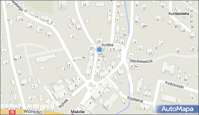 Maków Podhalański, Kościelna, 8, mapa Maków Podhalański