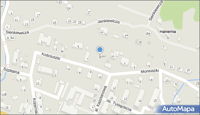 Maków Podhalański, Kościuszki Tadeusza, gen., 9, mapa Maków Podhalański