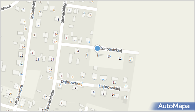 Mała Wieś, Konopnickiej Marii, 8, mapa Mała Wieś