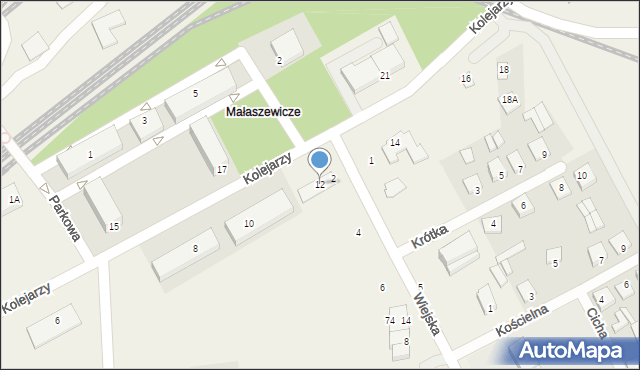Małaszewicze, Kolejarzy, 12, mapa Małaszewicze
