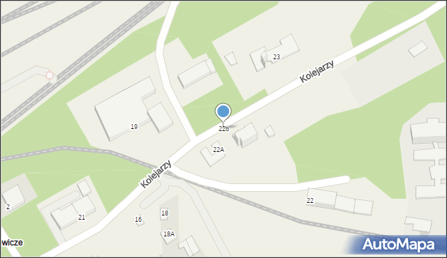 Małaszewicze, Kolejarzy, 22b, mapa Małaszewicze