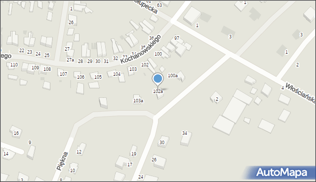 Malbork, Kochanowskiego Jana, 102a, mapa Malborka