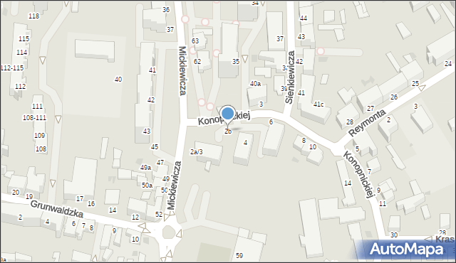 Malbork, Konopnickiej Marii, 2b, mapa Malborka