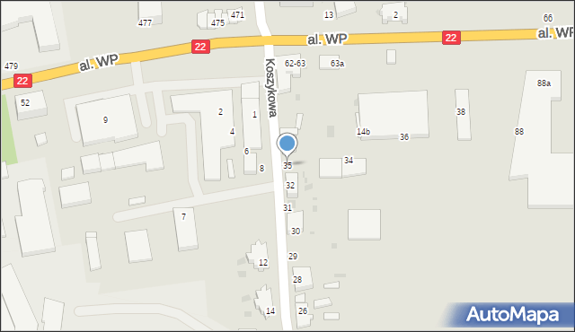 Malbork, Koszykowa, 35, mapa Malborka